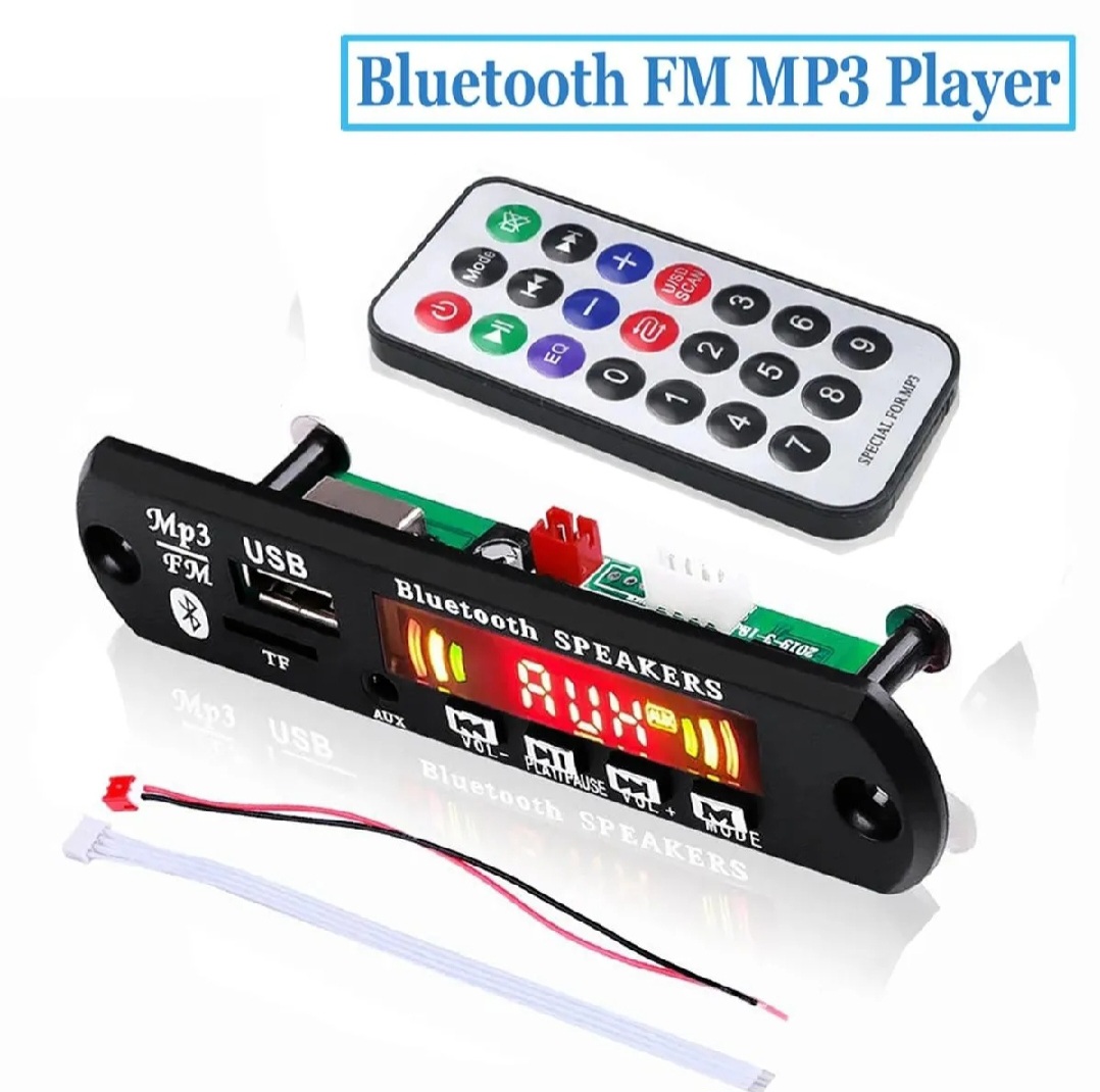 Bluetooth FM MP3 Player Receiver Board with Dancing LED Display – Car Audio Decoder Module (5V 1A)