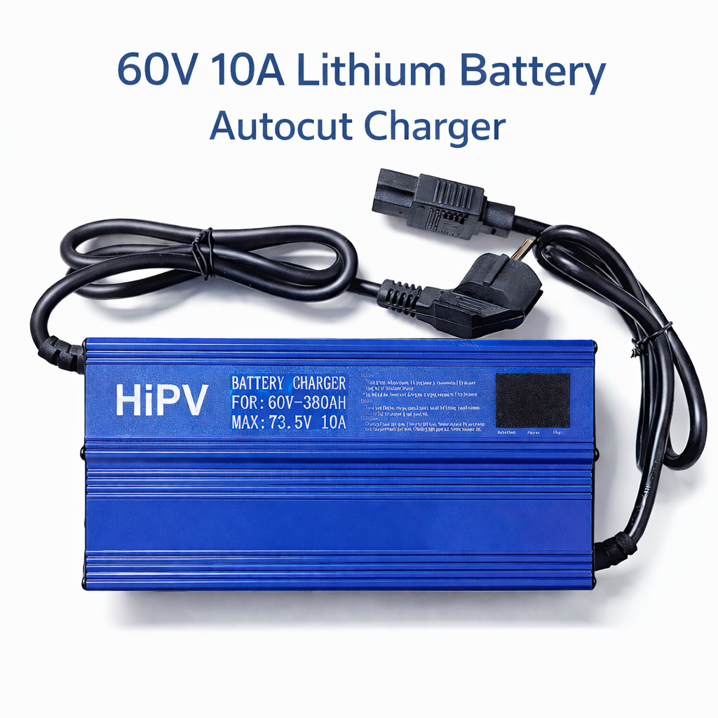 HiPV 60V 10A Lithium Battery Auto Cut Charger (Max 73.5V Output)