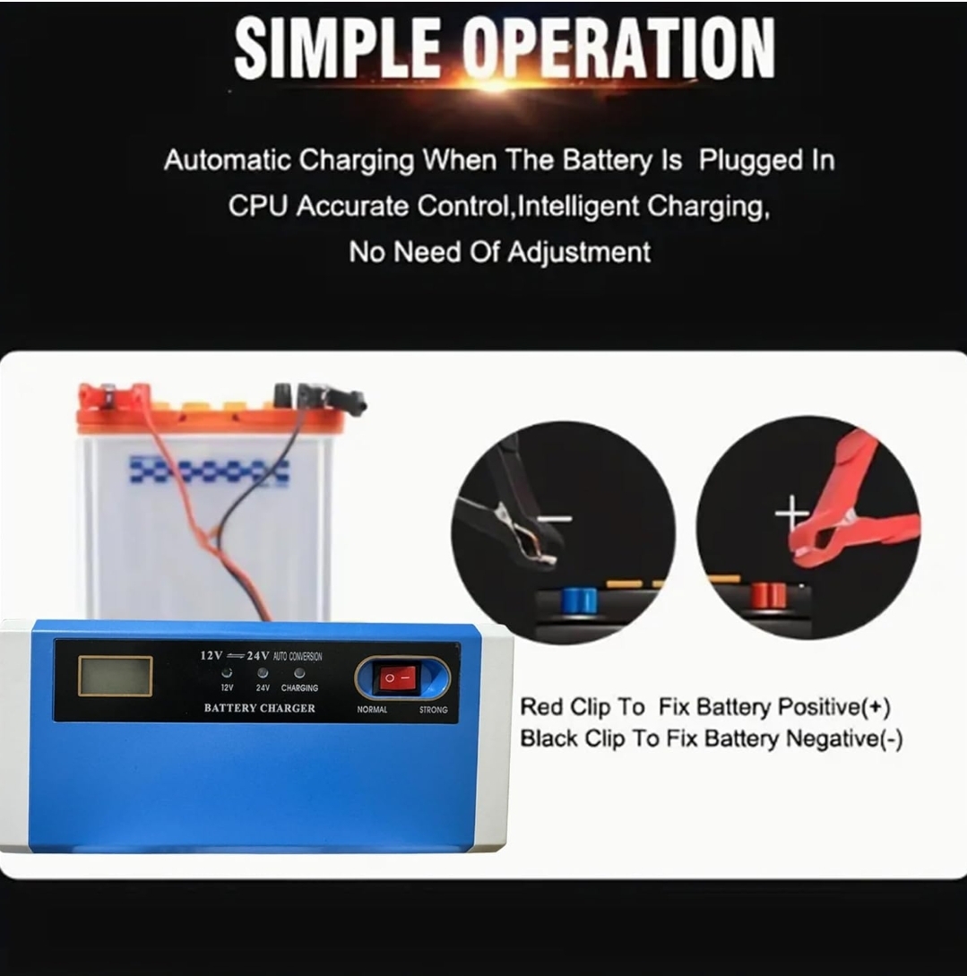 12V/24V 20A Digital Automatic Battery Charger PL2024A Yellow_img_1