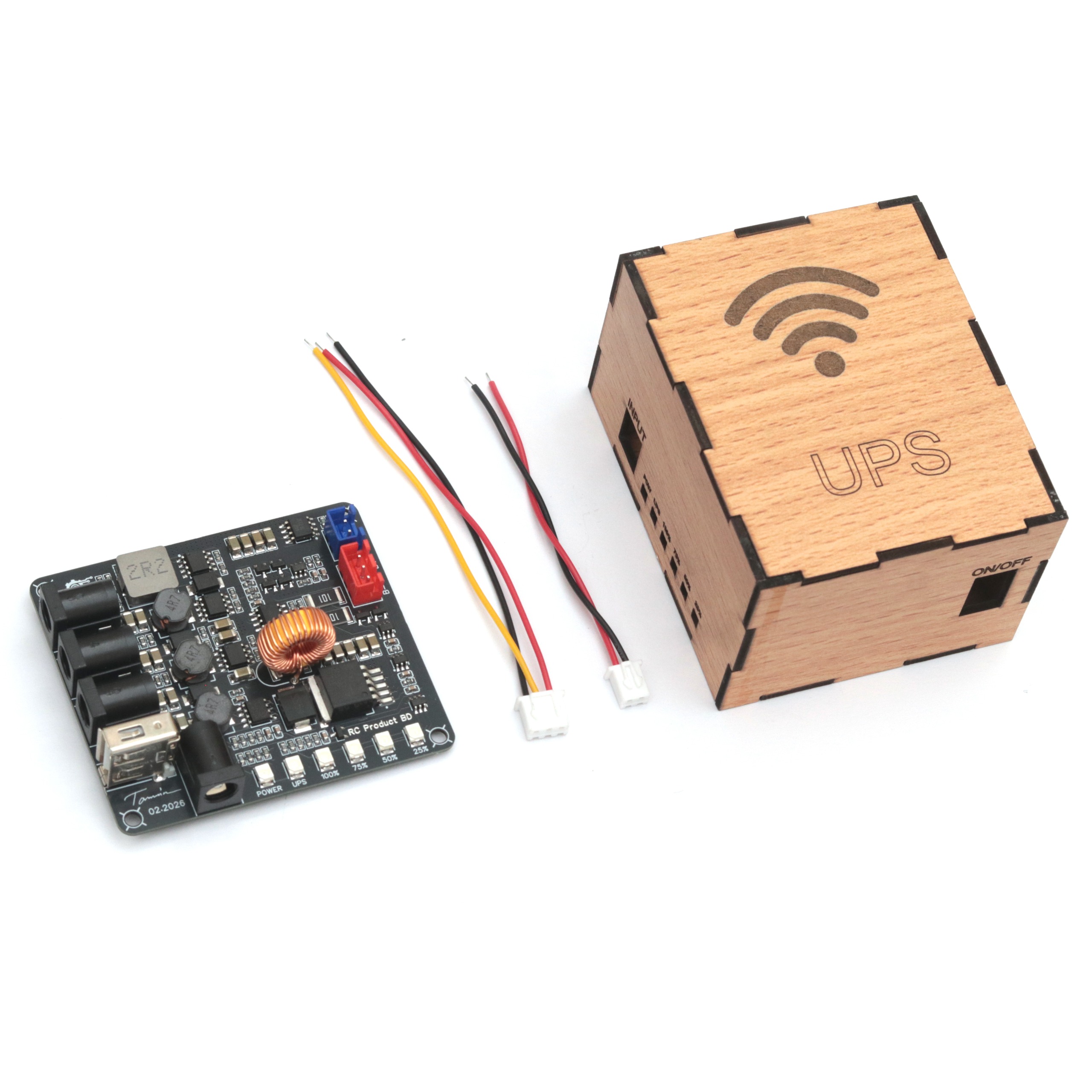 Mini Router UPS Board 42W V4.2 with Box 4 Fixed Output Ports Built In 7.5A BMS No Extra BMS Required