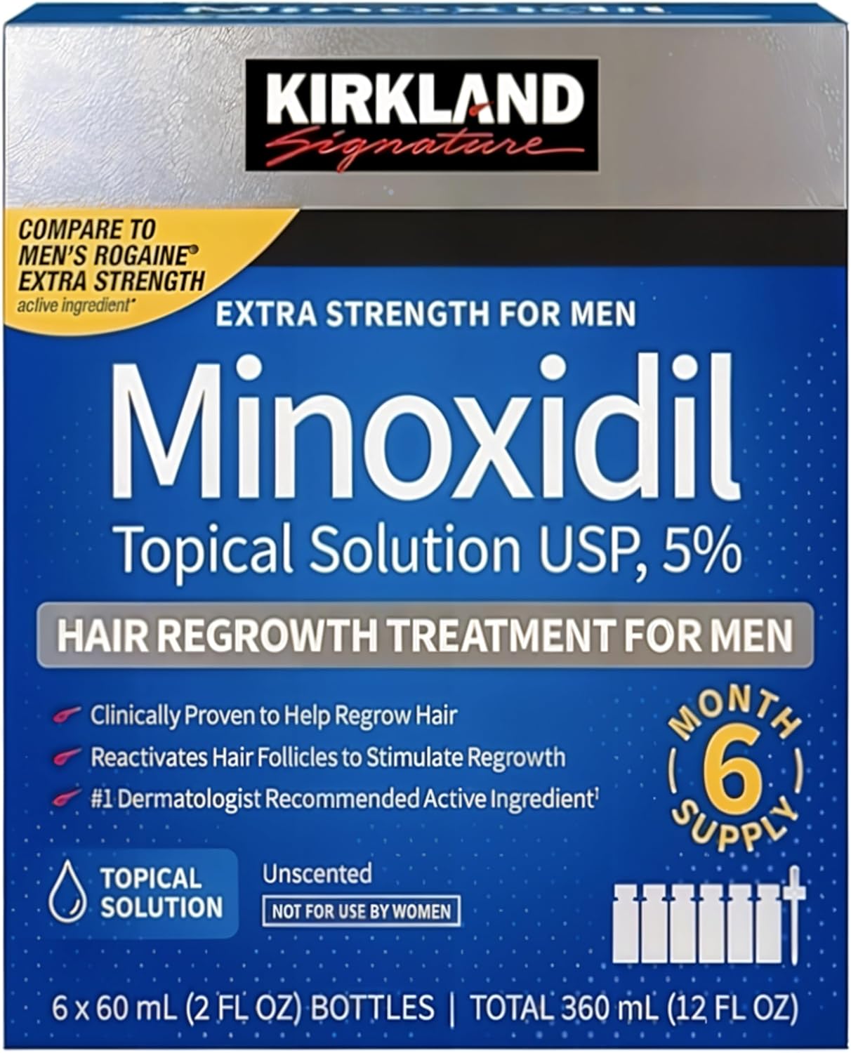 Kirkland Minoxidil 5% For Beard & Hair Growth (One Month Supply/Six Months Supply) Made in USA_img_3
