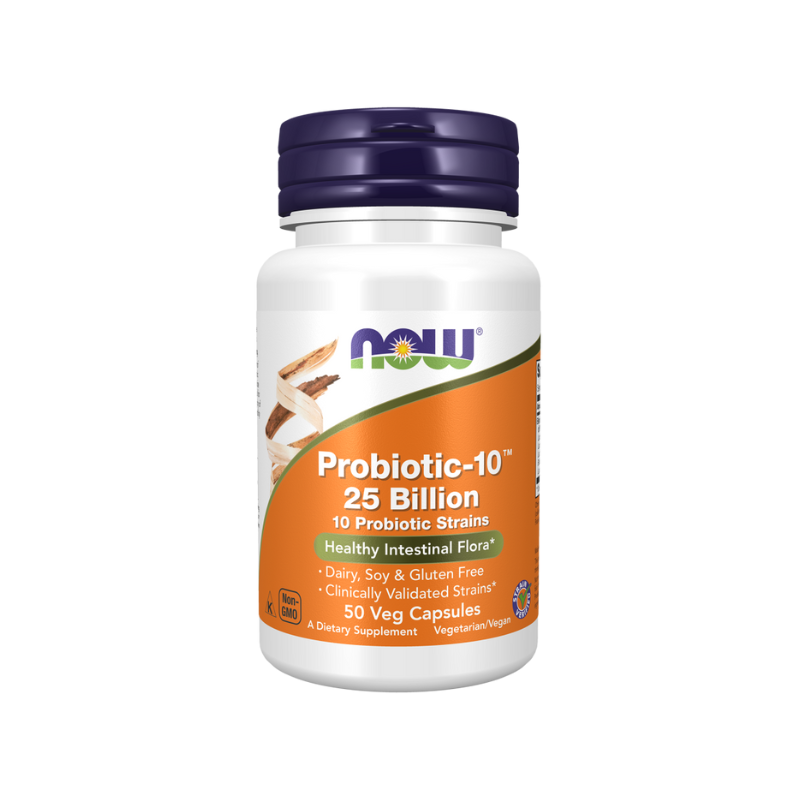 NOW Probiotic-10™ 25 Billion 50 Veg Capsules - Made in USA