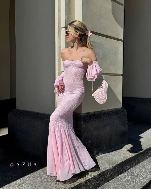 Ruffle Lace Maxi Dress