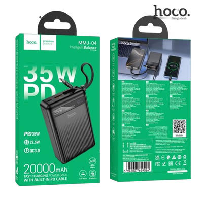 Hoco MMJ-04 20000mAh 35W PD Fast Charging Power Bank - Black_img_1