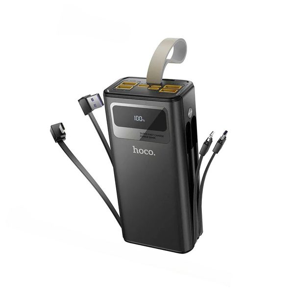 Hoco MMJ-06 30000mAh 22.5W Power Bank with Built-in Cable - Black