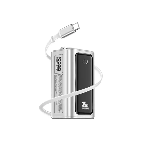 XUNDD XDPB-W007 PD35W 10000mAh Power Bank with Retractable Cable
