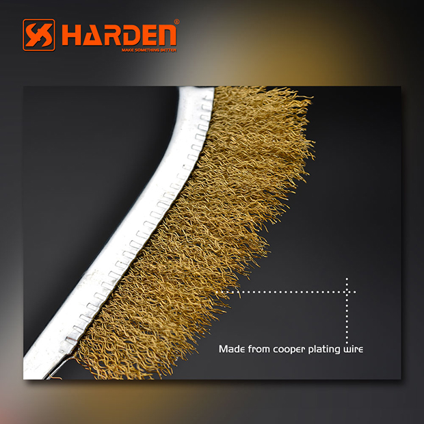 HARDEN 620140 Copper Wire Brush | 225mm PVC Handle | Rust Removal & Polishing | Model: 620140_img_3