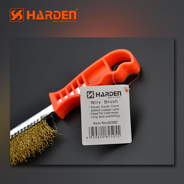 HARDEN 620140 Copper Wire Brush | 225mm PVC Handle | Rust Removal & Polishing | Model: 620140_img_4