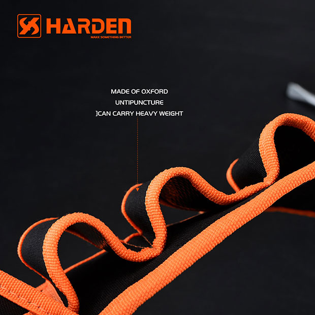 HARDEN Waist Tool Bag; Belt Type : 1200 x 125mm; Waterproof Wear-Resistant Networking Electrician Waist Hand Tool Bag for Plumbers 520511_img_5