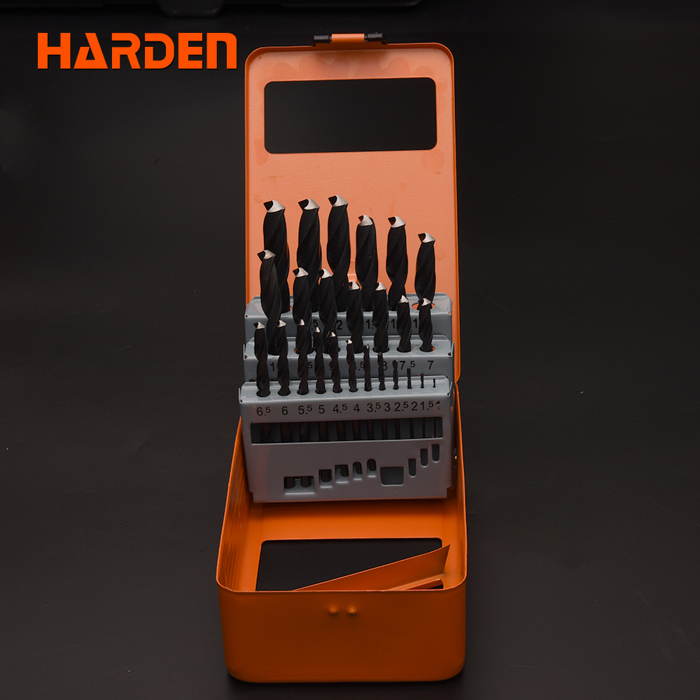 HARDEN 25 Pcs Twist Drill Bit Set | HSS Steel | Complete Metric Sizes (1–13mm) | Model: 610293