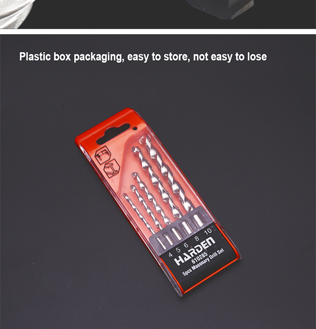 HARDEN 5 Pcs Masonry Drill Bit Set | Carbide Tipped | For Concrete, Brick, Stone | Model: 610285_img_1