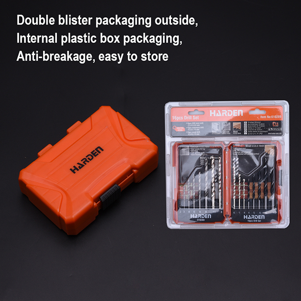 HARDEN 16 Pcs Multi-Material Drill Bit Set | HSS, Wood & Masonry Bits | For Metal, Wood, Concrete | Model: 610289_img_3