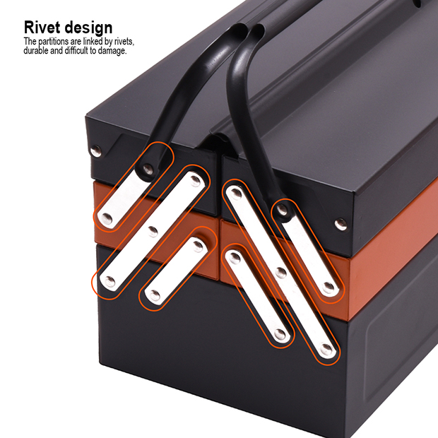 HARDEN 21.5" Metal Tools Box, 5 Draw (530x200x200mm) steel tools box; 520203_img_3