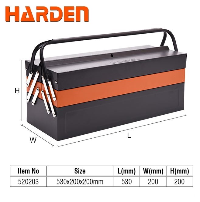 HARDEN 21.5" Metal Tools Box, 5 Draw (530x200x200mm) steel tools box; 520203