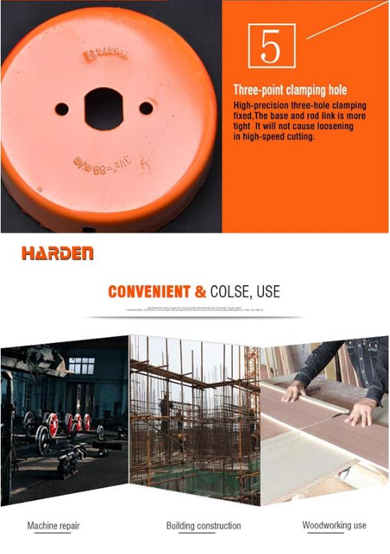 HARDEN 11 Pcs Hole Saw Kit | High Carbon Steel | For Wood, MDF, Plastic | Model: 610546_img_5