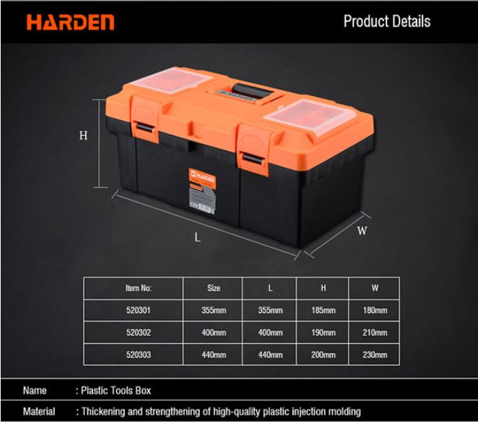 HARDEN Plastic Tools Box ( 15" | 17" | 18" ), Durable & Lightweight; Models: 520301 | 520301 | 520228_img_2