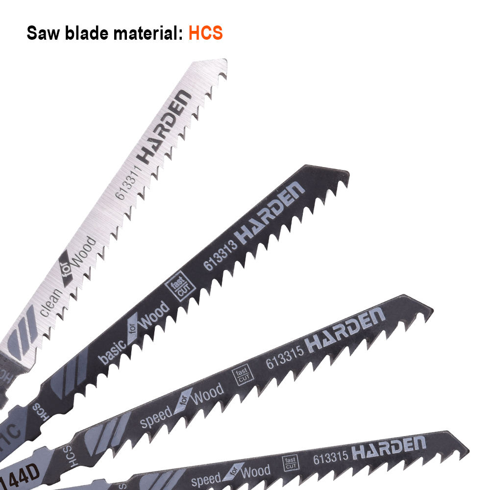 HARDEN 613311 5pcs Jig Saw Blade set for Wood ( T101B | T111C | T144D | T244D ); Ideal for Wood Use; Model: 613311 | 613313 | 613315 | 613318_img_1