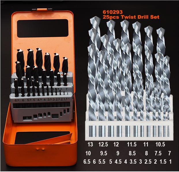 HARDEN 25 Pcs Twist Drill Bit Set | HSS Steel | Complete Metric Sizes (1–13mm) | Model: 610293_img_4