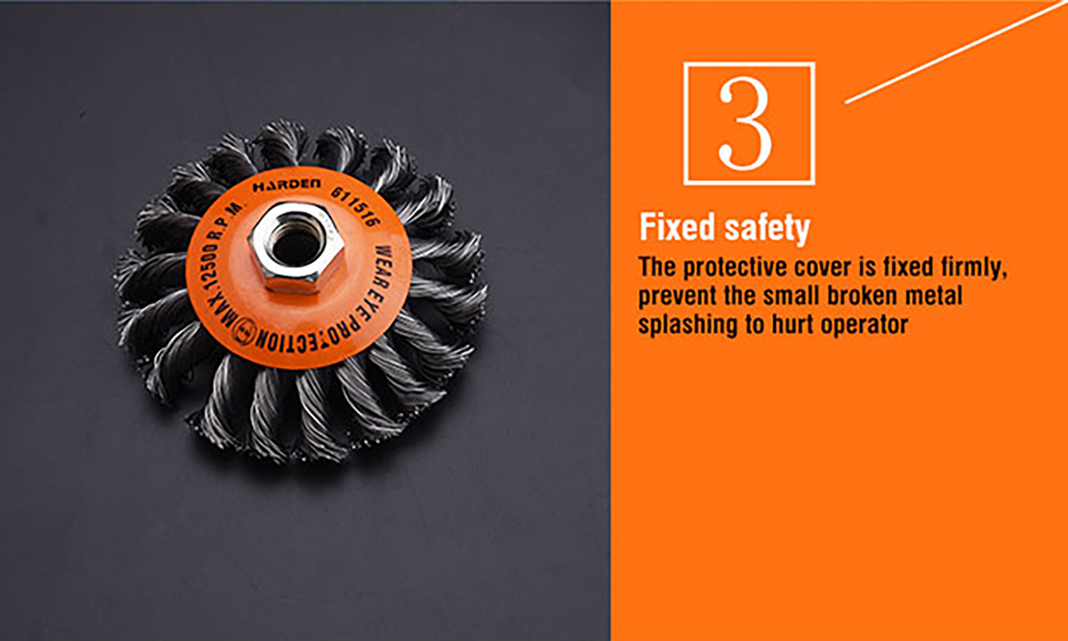 HARDEN 4" Wire Brush Twisted Knot Conical for 100mm grinder, Twist Wire Belvel Brush, Power Brush; Model: 611516_img_3