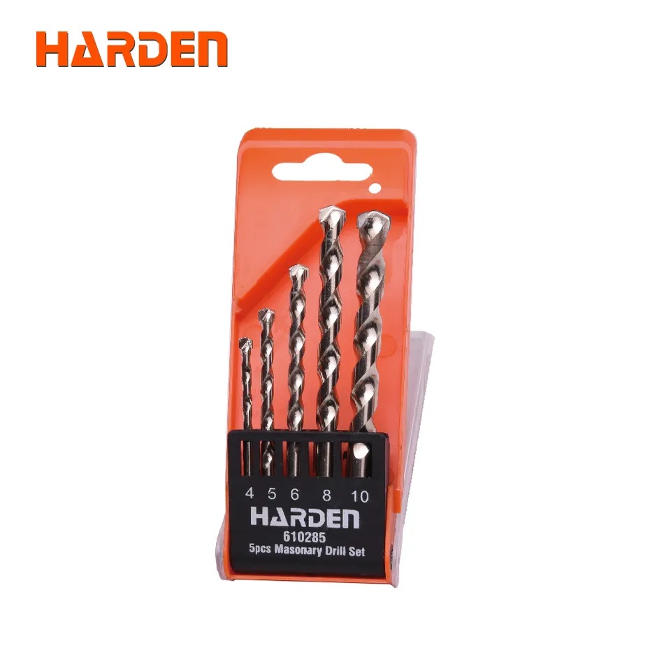HARDEN 5 Pcs Masonry Drill Bit Set | Carbide Tipped | For Concrete, Brick, Stone | Model: 610285