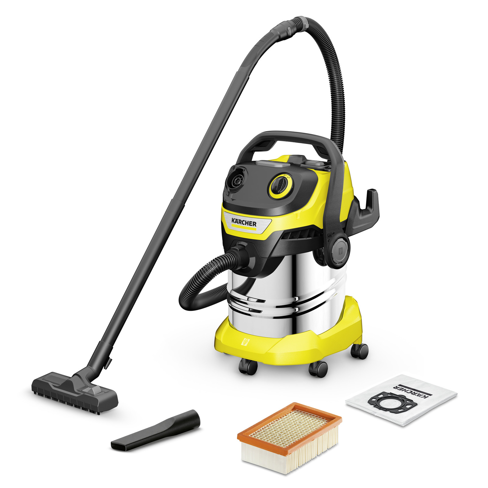 KÄRCHER WD 5S Classic Wet And Dry Vacuum Cleaner | 1100W Power | 30L Stainless Steel Tank | V-30/5/22, Stock No: 16283790