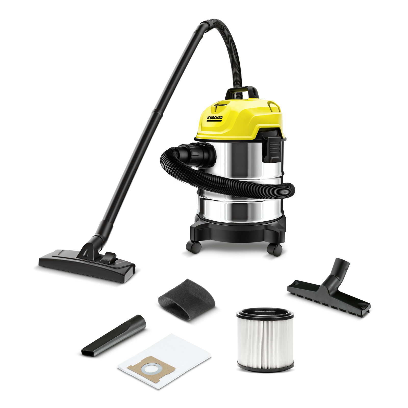 KÄRCHER WD 1s Classic Wet and Dry Vacuum Cleaner | 1300W Power | 18L Stainless Steel Tank | Stock No: 10983240_img_0