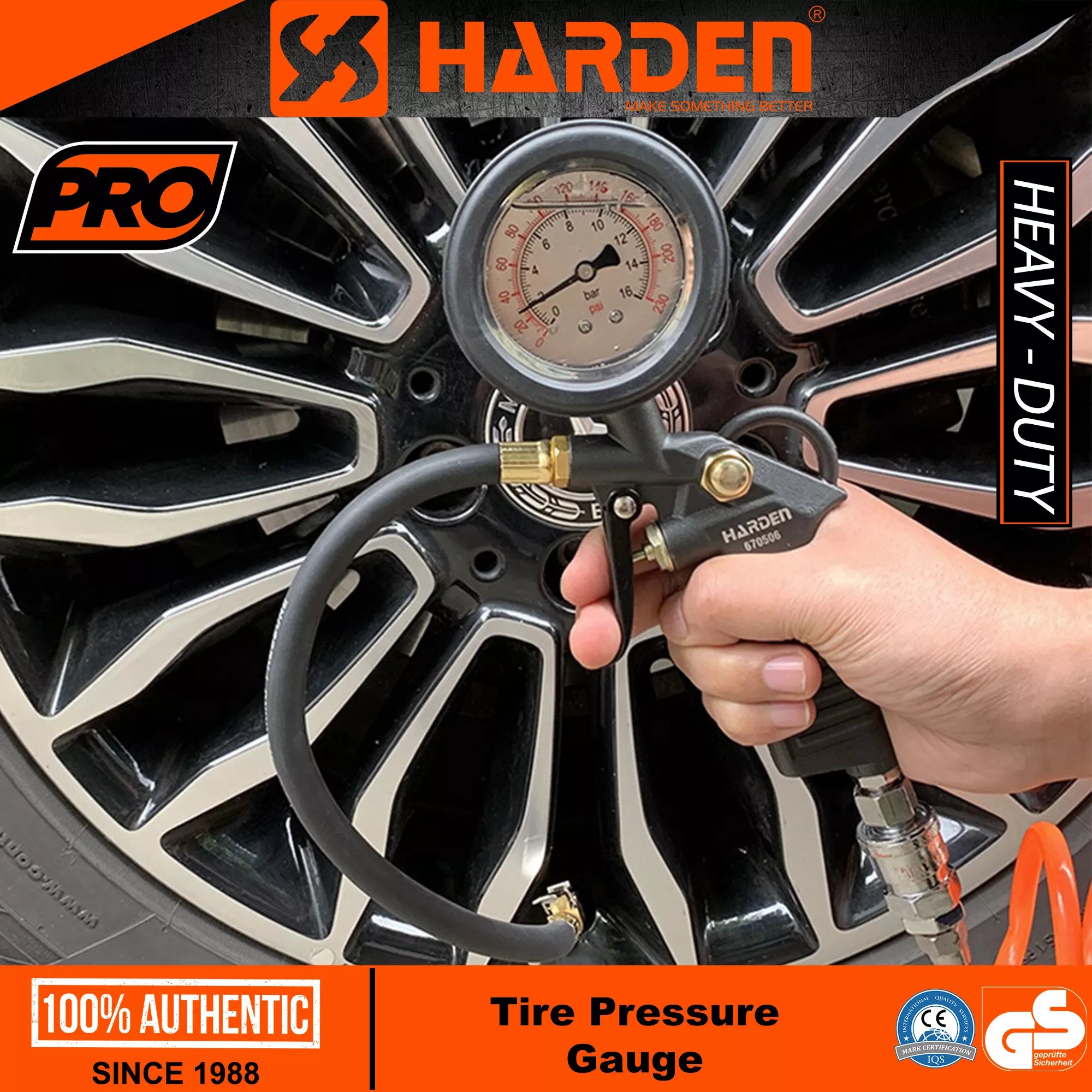 HARDEN Car Tire Inflator with Oil-Filled Pressure Gauge, Tire Pressure Gauge Model: 670506_img_9