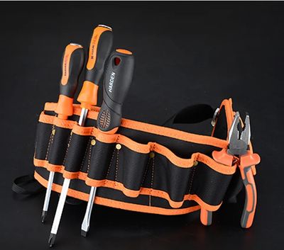 HARDEN Waist Tool Bag; Belt Type : 1200 x 125mm; Waterproof Wear-Resistant Networking Electrician Waist Hand Tool Bag for Plumbers 520511_img_1