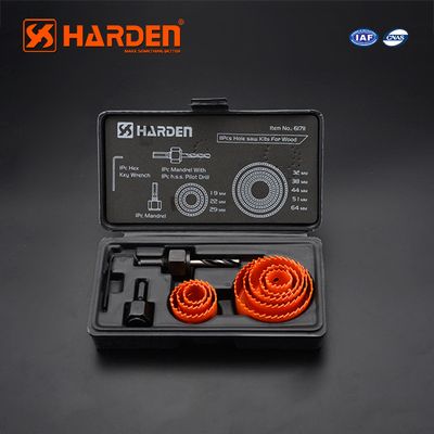 HARDEN 11 Pcs Hole Saw Kit | High Carbon Steel | For Wood, MDF, Plastic | Model: 610546_img_1