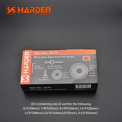 HARDEN 11 Pcs Hole Saw Kit | High Carbon Steel | For Wood, MDF, Plastic | Model: 610546_img_3