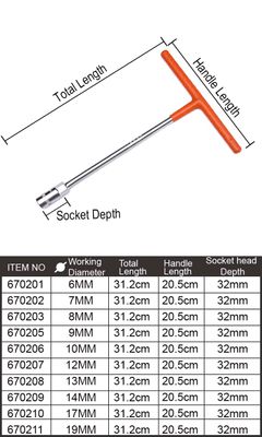 Harden T-Type CRV Wrench, T Wrench, T-Socket Wrench, ( 8mm | 10mm | 12mm | 13mm | 14mm | 17mm | 19mm ) Model: 670203 - 670211_img_1
