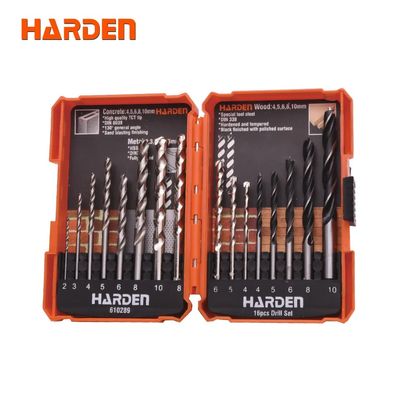 HARDEN 16 Pcs Multi-Material Drill Bit Set | HSS, Wood & Masonry Bits | For Metal, Wood, Concrete | Model: 610289_img_0