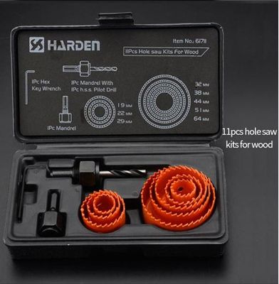 HARDEN 11 Pcs Hole Saw Kit | High Carbon Steel | For Wood, MDF, Plastic | Model: 610546_img_6