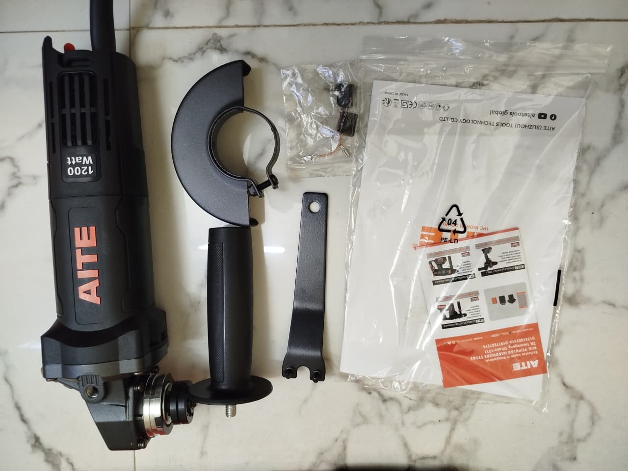 AITE 4" Angel Grinder, 1200W, 100mm, Back switch, paper box; Model: AT960_img_2