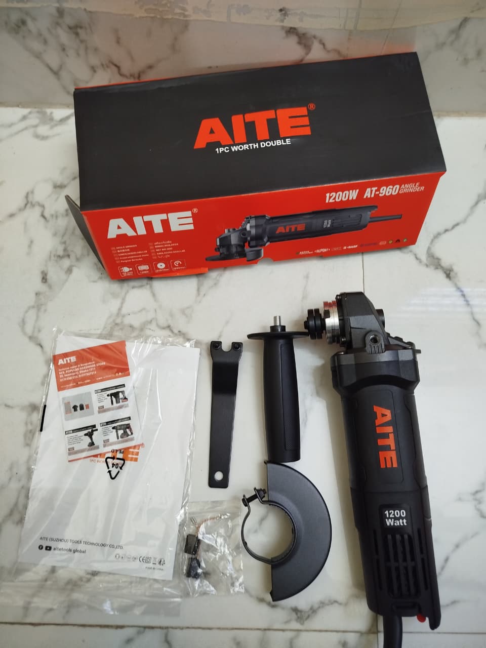 AITE 4" Angel Grinder, 1200W, 100mm, Back switch, paper box; Model: AT960_img_4