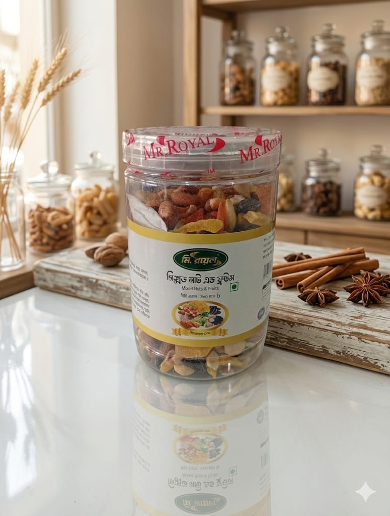 মিক্সড নাট এন্ড ফ্রুটস (Mixed Nuts & Fruits)-280Gm