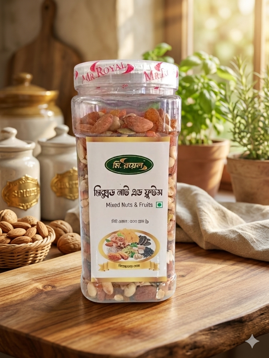 মিক্সড নাট এন্ড ফ্রুটস (Mixed Nuts And Fruits) 500gm