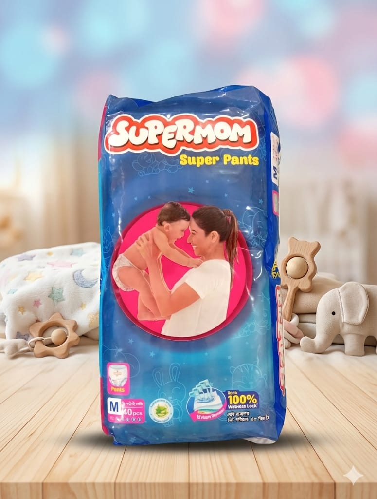 সুপারমম প্যান্টস ডায়াপার (Supermom Pants Diaper) 40Pcs (M)