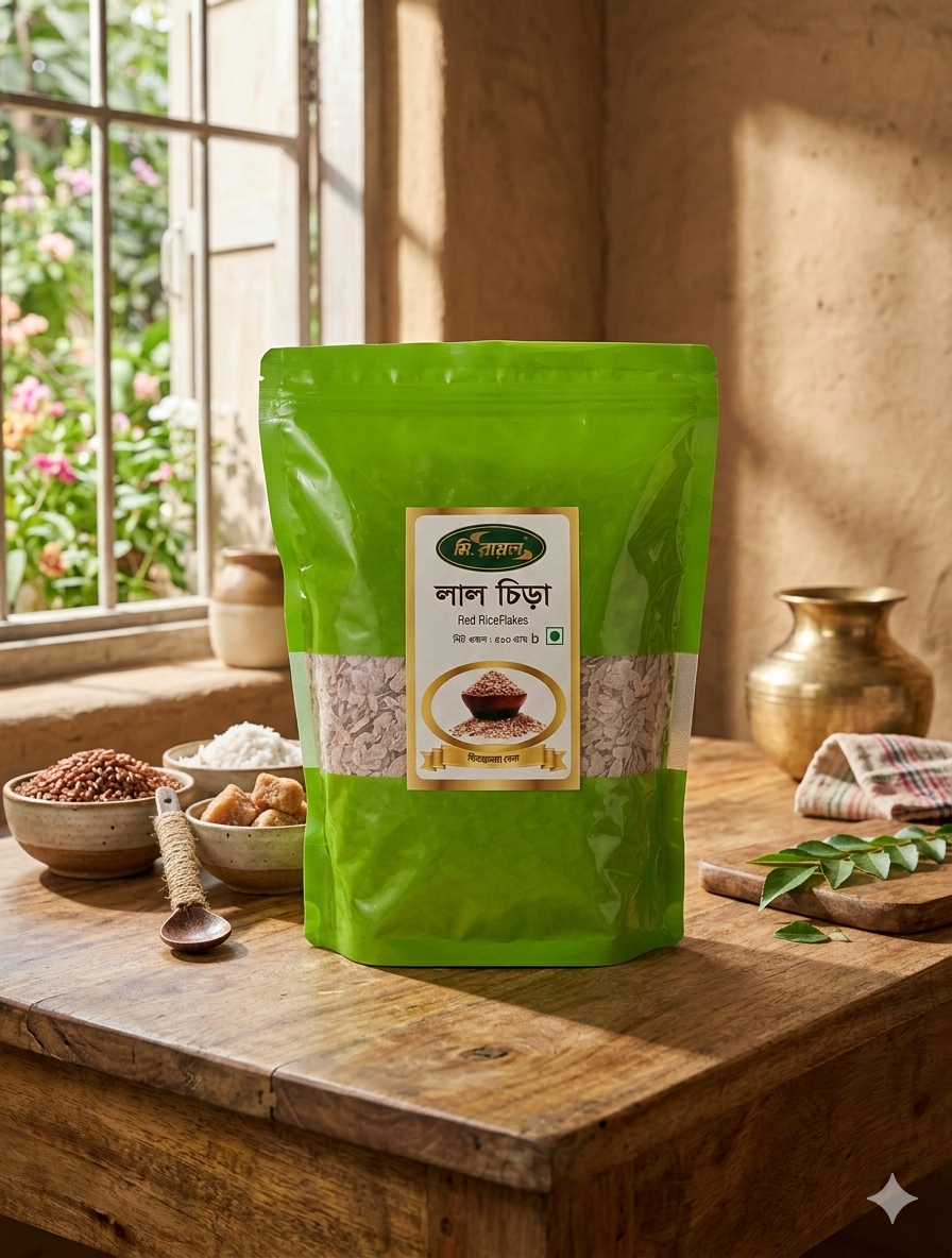 লাল চিড়া (Red Riceflakes) 500gm