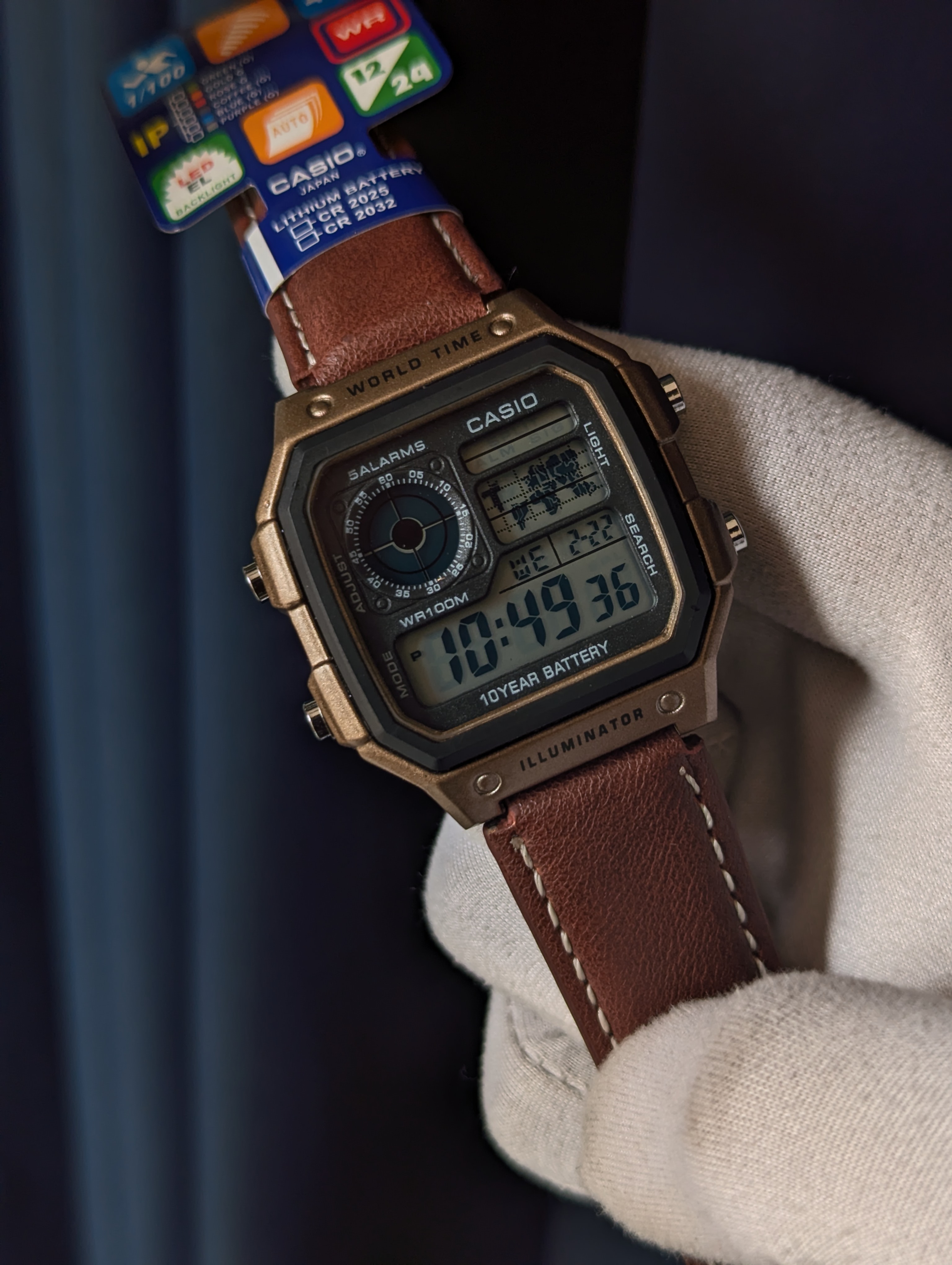 Casio World Time AE1200 illuminator