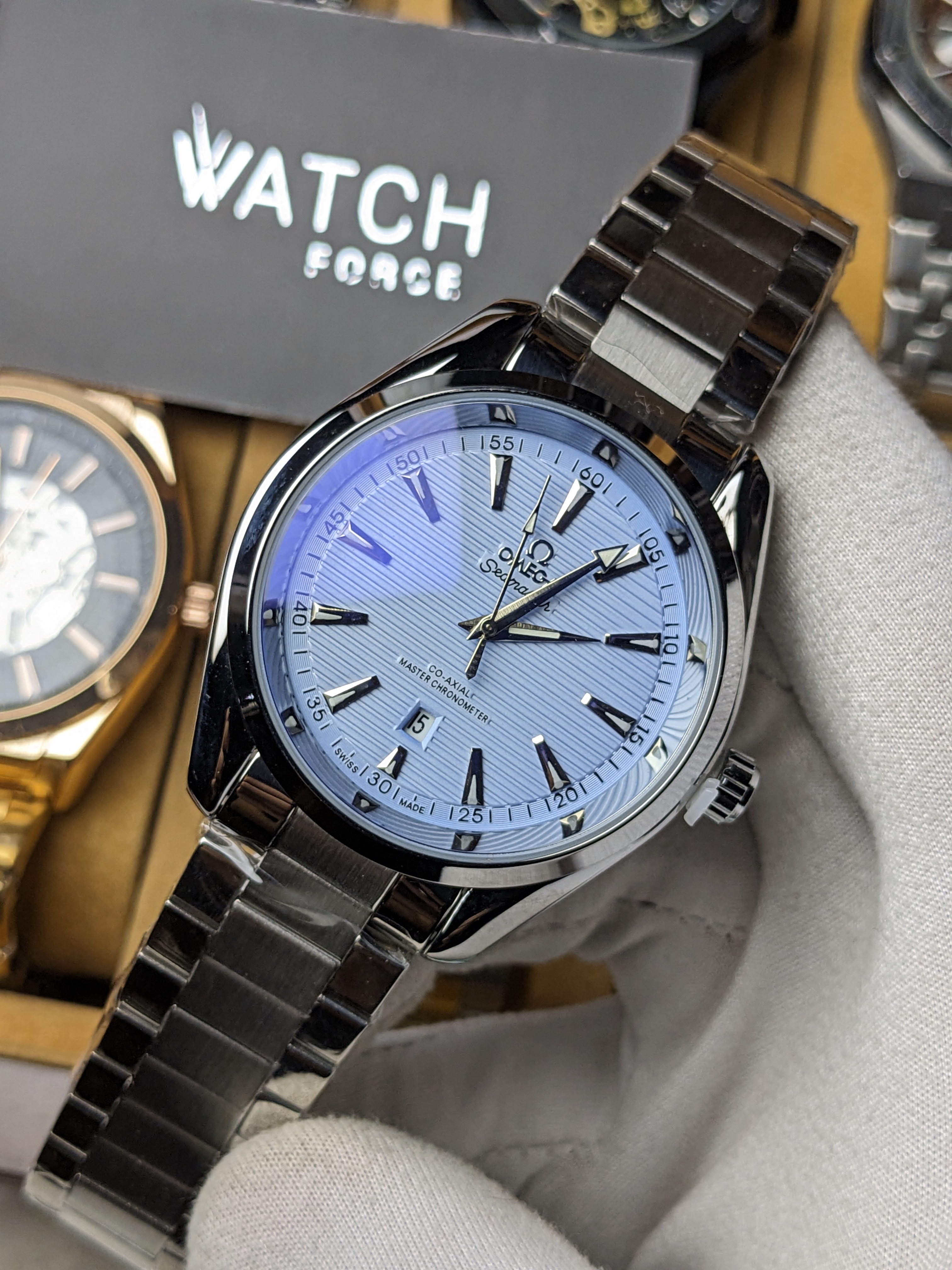 Omega Sky Blue Quartz Watch