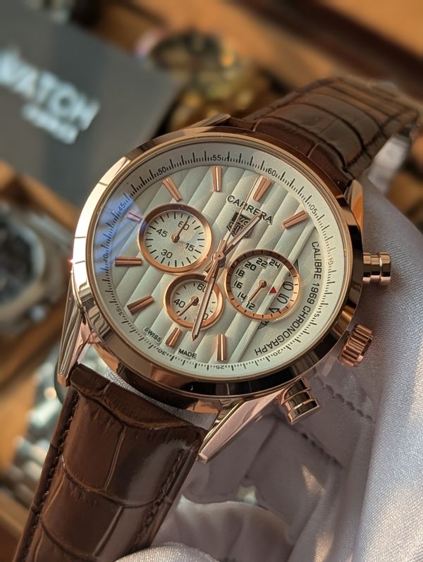Tag Heuer Carrera Rose Gold Brown belt