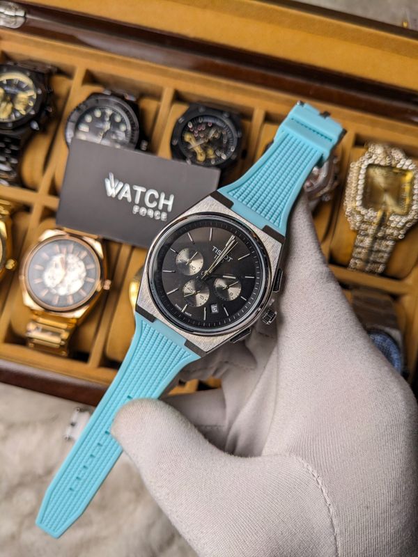 Tissot PRX Sky Blue Chronograph Watch