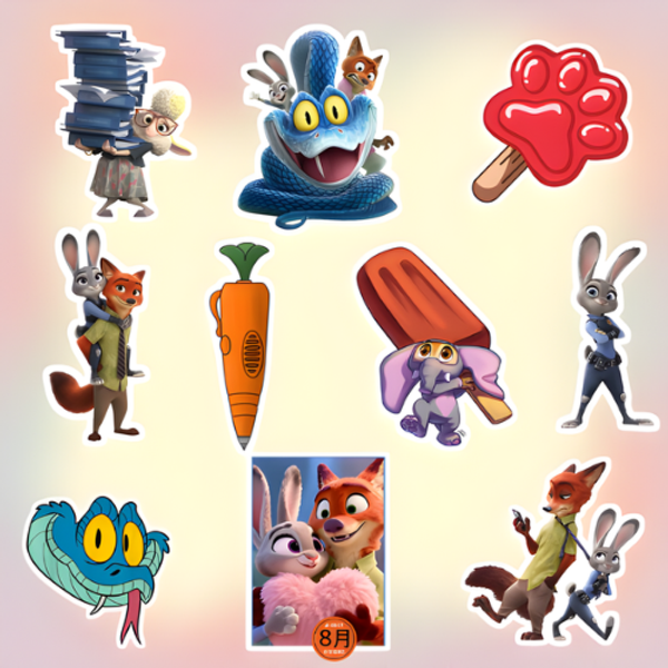 Nick & Judy Zootopia Sticker Collection