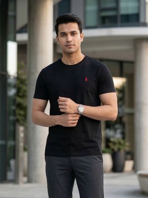 EB02 Classic Fit Black RL Embroidery Tshirt_img_0