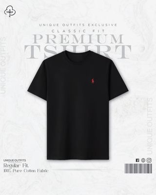 EB02 Classic Fit Black RL Embroidery Tshirt_img_1