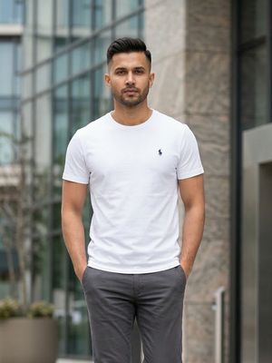 EB01 Classic Fit White RL Embroidery Tshirt_img_0