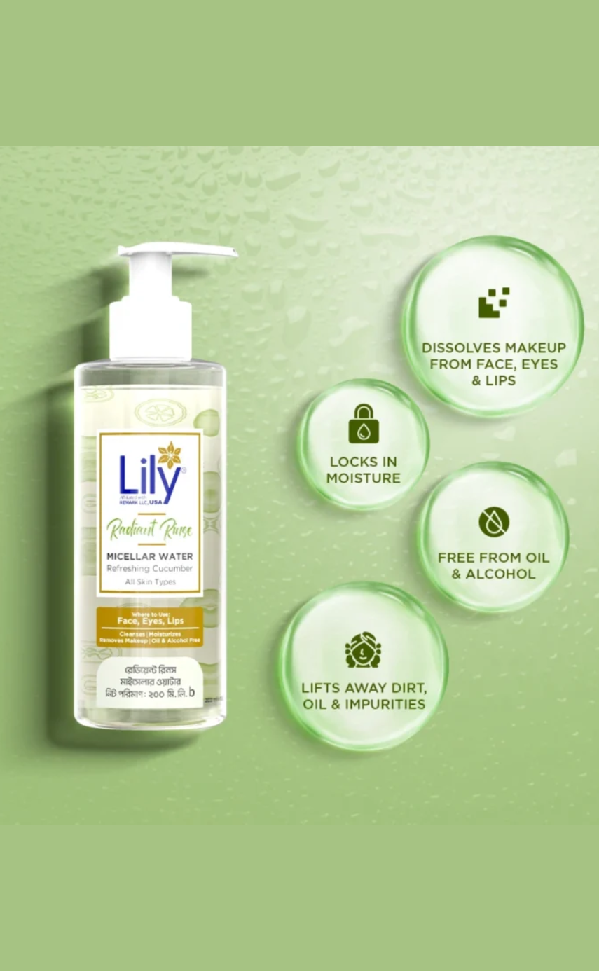 Lily Radiant Rinse Micellar Water 200ml - Image 2
