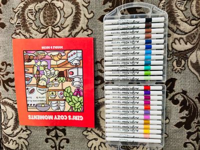 24 Acrylic Brush Pen + One Book (Combo)_img_1