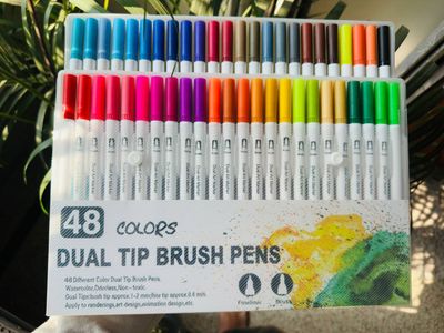 48 Dual Tip Brush Pen + One Book (Combo)_img_1